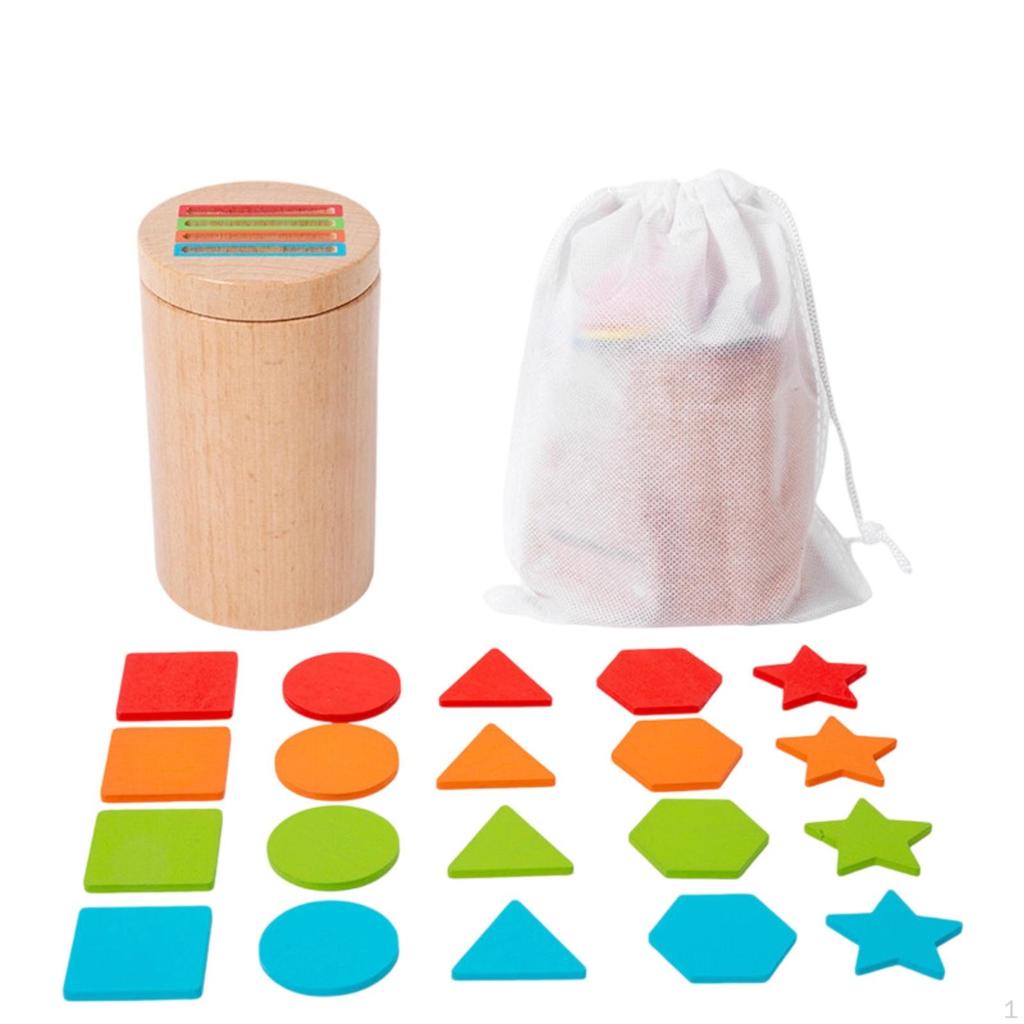 Wooden Sorting Toy with Storage Box Sensory Educational Shape Sorter for Young