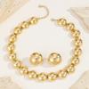 Hip-hop Style Retro Exaggerated Round Bead Chain Necklace Fashionable Personalized Stud Earrings Necklace Jewelry Set