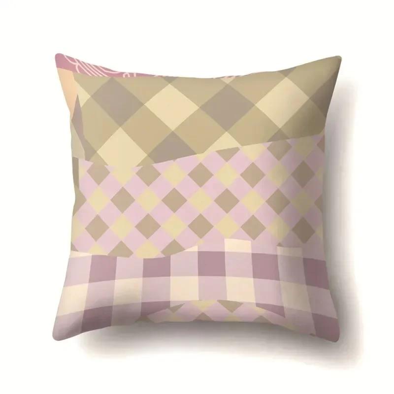 Fashionable Geometric Splicing Printed Pillowcases, Living Room Sofa Cushion Covers, Bedroom Dormitory Bedside Home Decoration