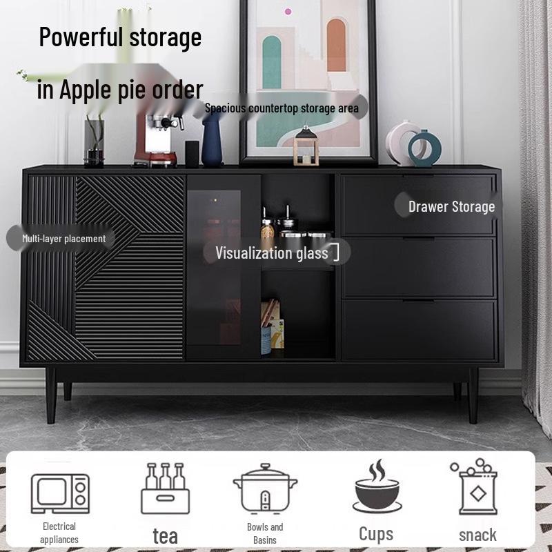 Lux Sliding Door Sideboard Cabinet: Living Room & Kitchen Storage with Drawers