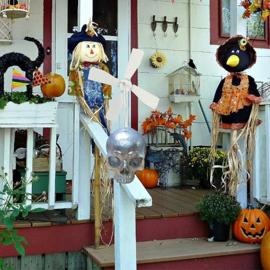 

Череп Ветряная Мельница Сад Декор Черепа Хэллоуин Металлический Ветер Череп Юла Украшение Ветер Spinner Хэллоуин Металлические Украшения Ветряная Мельница Двор Газон Орнамент