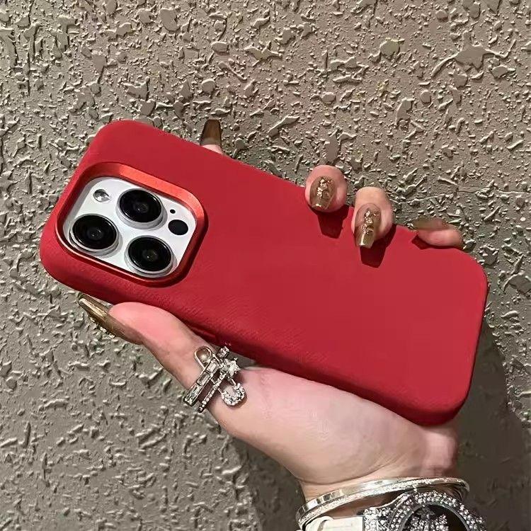 Ultra-fine Fiber Flannel Phone Case for iPhone 16 Pro Max - Fabric PC iPhone Cover with MagSafe Metal Frame Lens for Apple iPhone