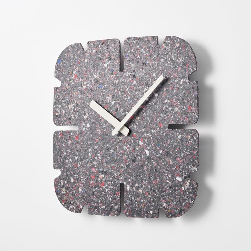 Lemnos Paneco Analog Wall Clock, Made of Recycled Fiber Board, PANECO CLOCK HIL22-11 B MID Slit Corner
