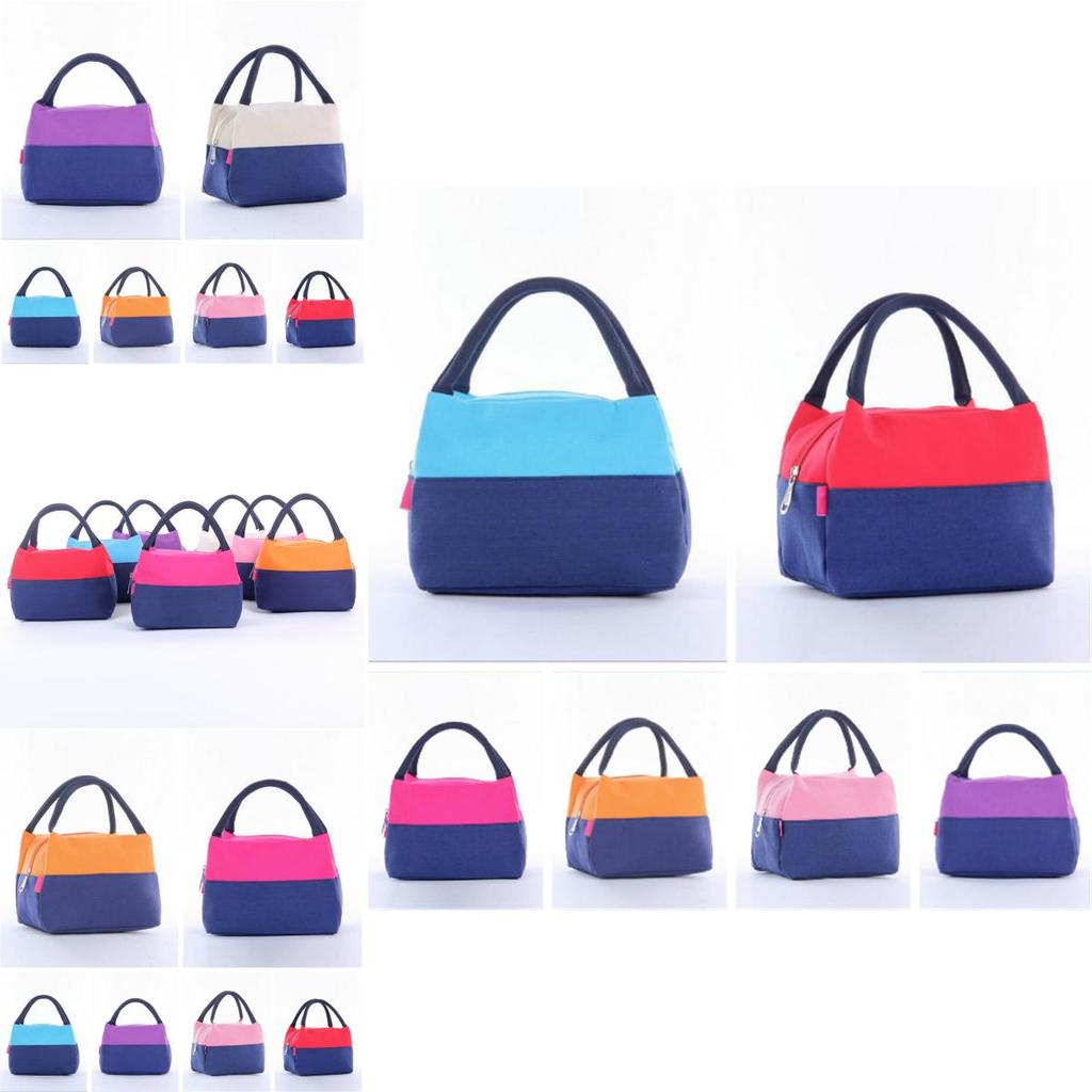 Spacious Lunch Bag Canvas Picnic Office Essential With Leakproof Thermal Handle