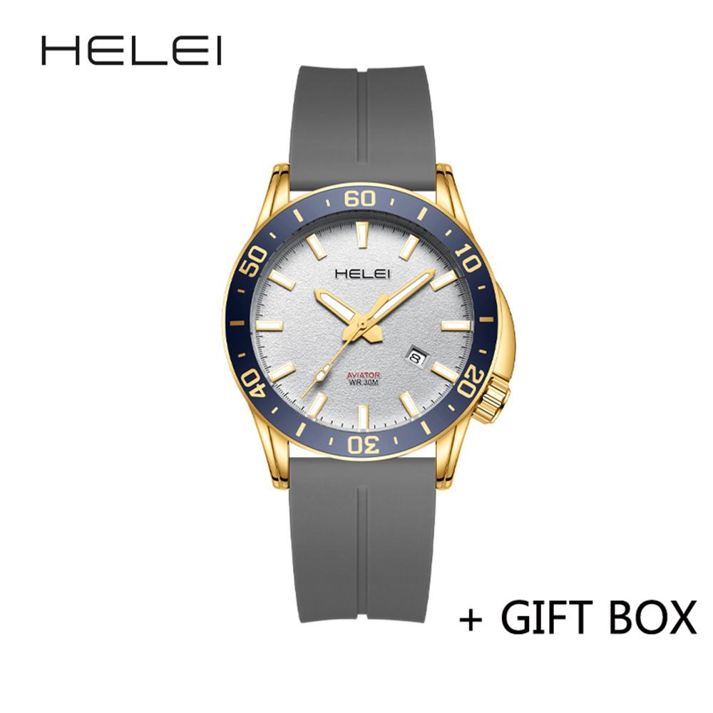 HELEI Men Watch Top Brand Luxury Military Army Waterproof Sport Male Clock Auto Date Quartz Business Original Wristwatch 9005AJ