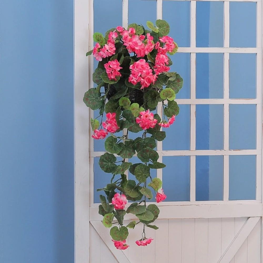 New Realistic Artificial Geraniums White Red Flower Wedding Decoration Fake Plants Home Farmhouse Faux Flower Arrangement