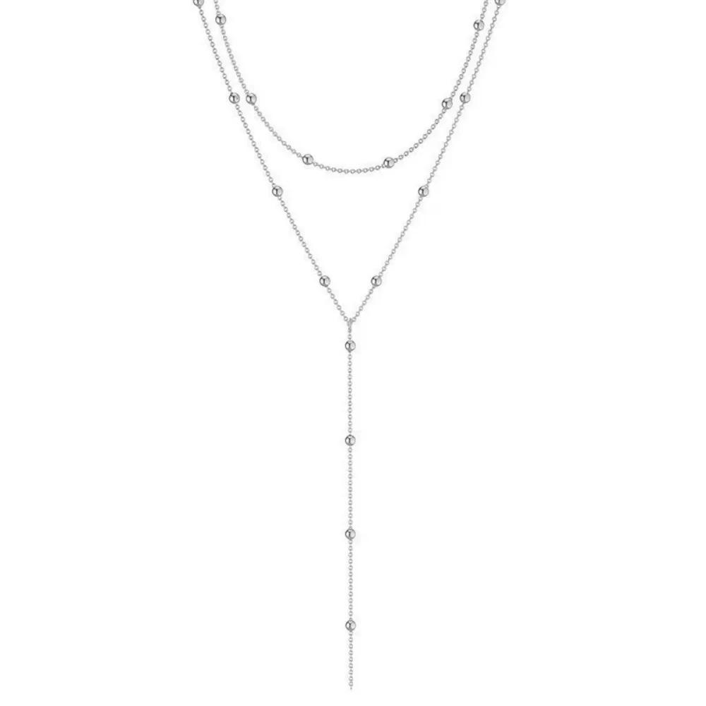 Modische goldfarbene Y-förmige Anhänger-Halsketten für Frauen Mädchen Luxus Zirkonia Lange Quaste Hängende Choker-Schmuck 2025 Geschenke