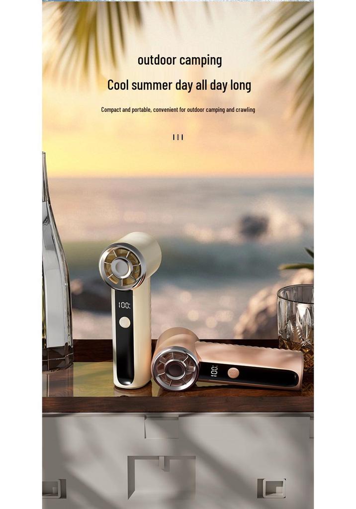 High-Speed Portable Mini Fan with LED Display - Lightweight, Strong Wind, Ideal for Camping