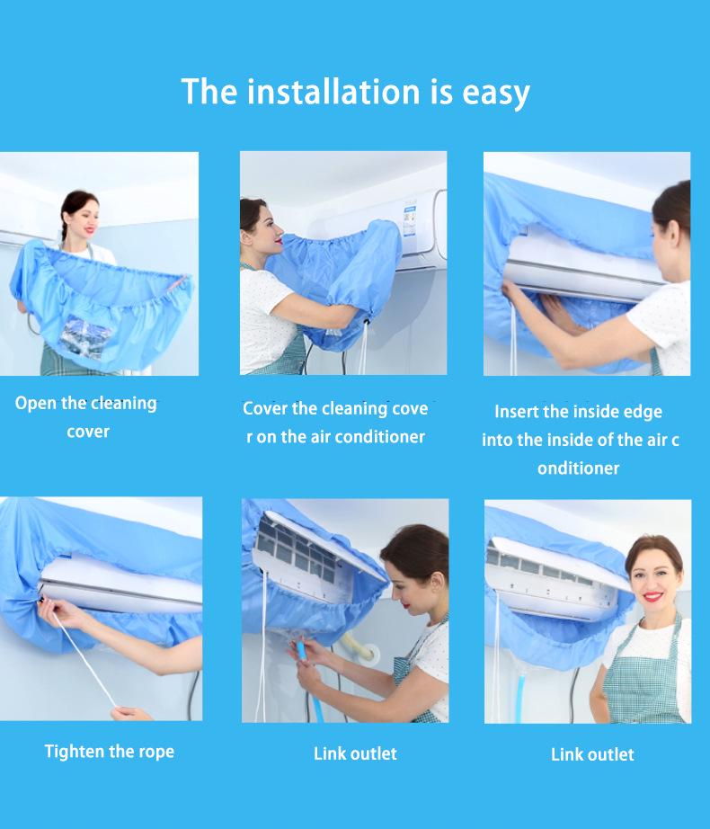 Universal Wall-Mounted Air Conditioner Cleaning Kit with Water Collection Bag