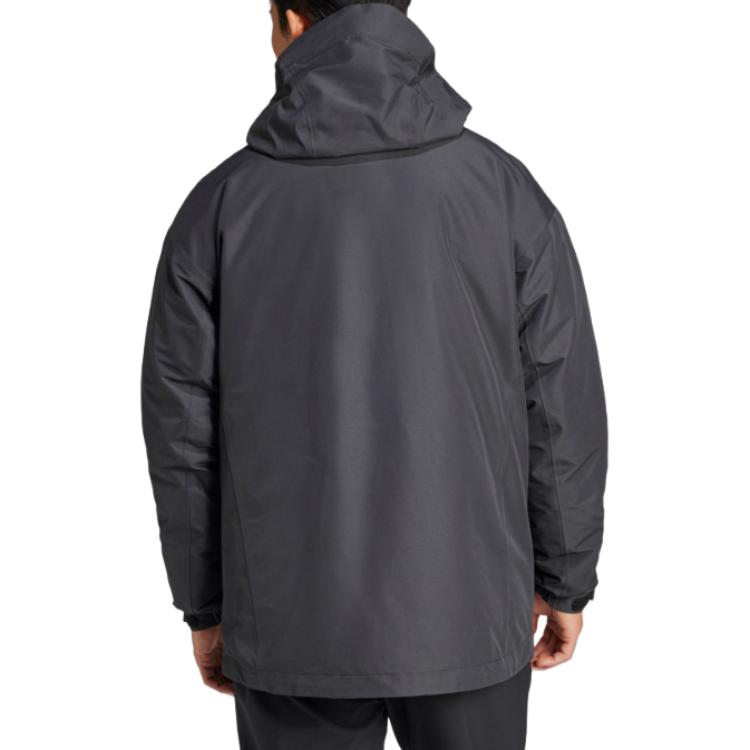 Adidas Terrex Xploric Series Outdoor Windproof Breathable Comfortable Waterproof Windbreaker Men Jackets Black IX7937