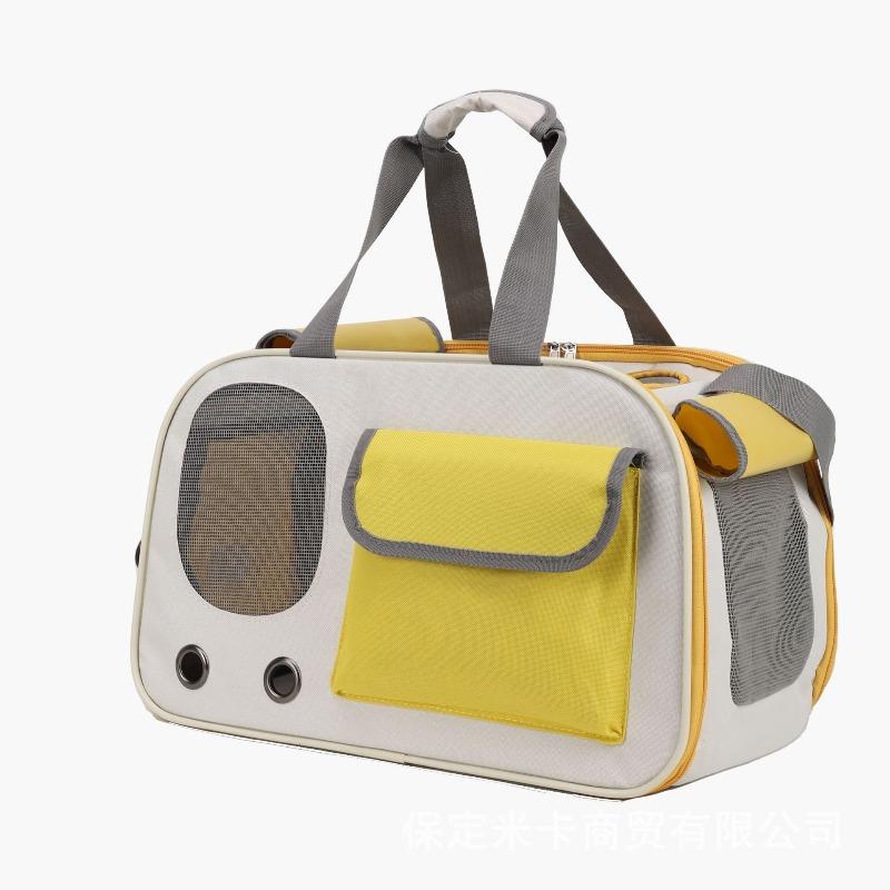 Portable Pet Carrier Fashion Simple Tote Large Capacity Shoulder Bag Outdoor Ventilated Cat Backpack for Travel