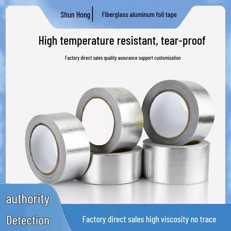 Thickened Heat-Resistant Waterproof Fiberglass Aluminum Foil Tape for Kitchen Pipe Sealing