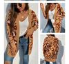 Women's Long Leopard Print Long-sleeved Sweater Cardigan