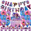 Kpop Demon Hunters Birthday Party Banner Decoration Set With Balloons And Background For Anime Fans