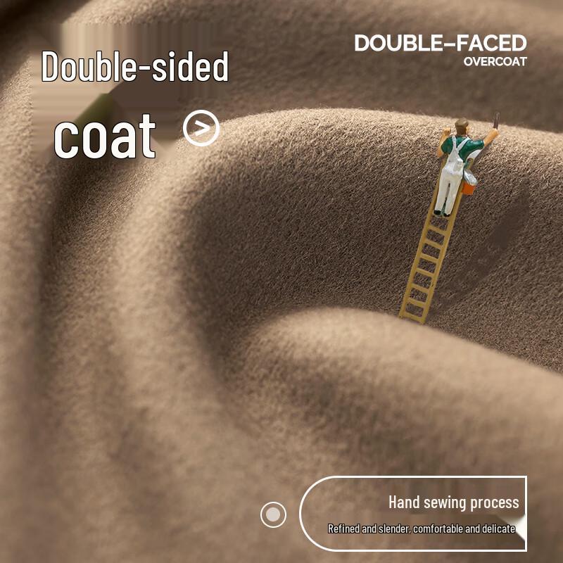 VICUTU Navigator Men's Double-Sided Wool Mid-Length Overcoat