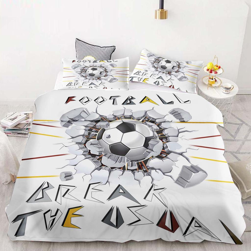 Football Duvet Cover Set Comforter Bedding 3D Children'S Bedding Set 3-Piece 1 Quilt Cover King Size