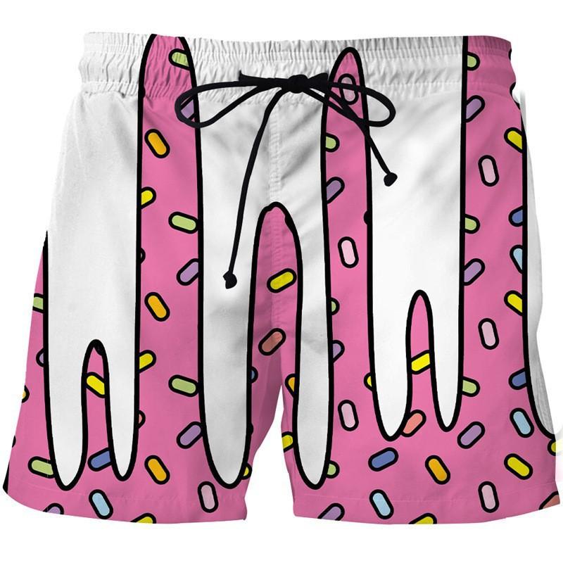 Men's Summer Beach Health Fabric Black Stretch Casual Ordinary 3D Printed Shorts Men Skull Cartoon Trousers
