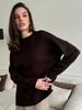 Crew neck pullover sweater, European & American 2025 autumn/winter slit solid color knit sweater, versatile warm casual sweater for women
