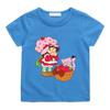 Camiseta Infantil 100% Algodón Tarta de Fresa Estampado Retro Camisetas Lindas Manga Corta Casual Cuello Redondo Camiseta Anime para Niños Camiseta Gráfica Tops de Verano
