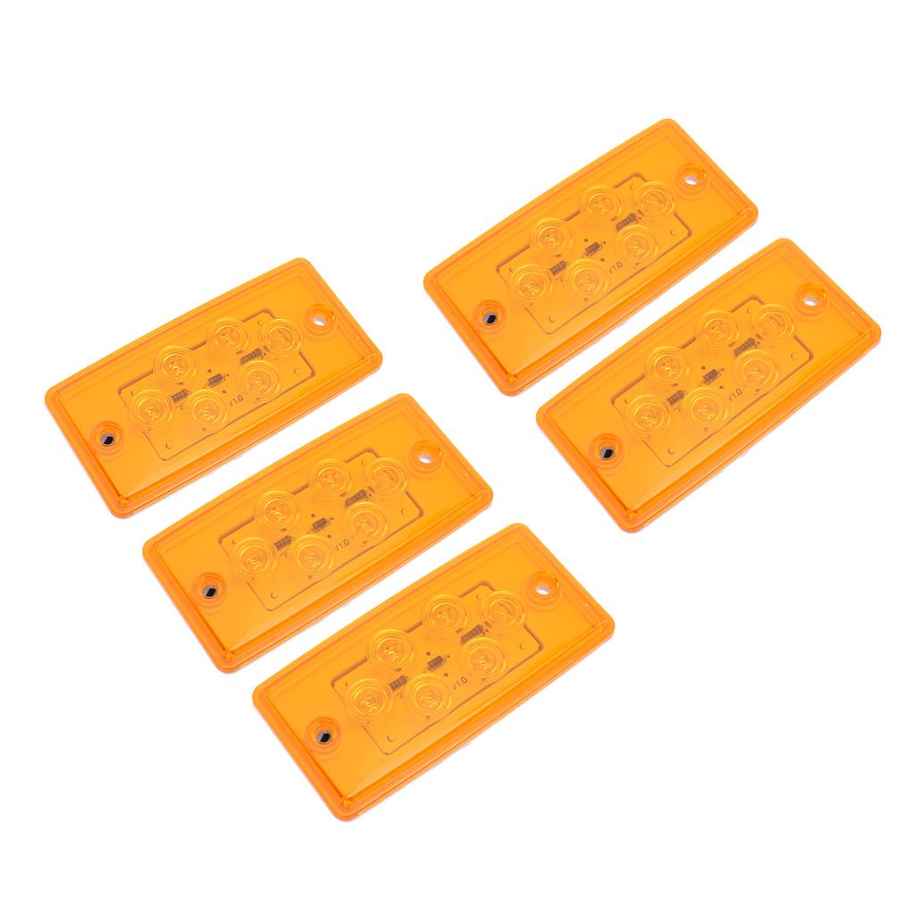5 Pcs 12V LED Marker Lights Amber IP65 Waterproof Side Indicator Clearance Lamp for Truck RV Yacht