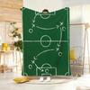 Art Vintage Football Formation Graphic Throw Lightweight  Flannel Blanket Soft Skin-Friendly For Summer Cooling
