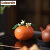 Color-changing Orange Flower Tea Pet Antique Fish Tank Landscaping Tea Figurine Play Toys Tea Statue Ornaments Craftsmanship