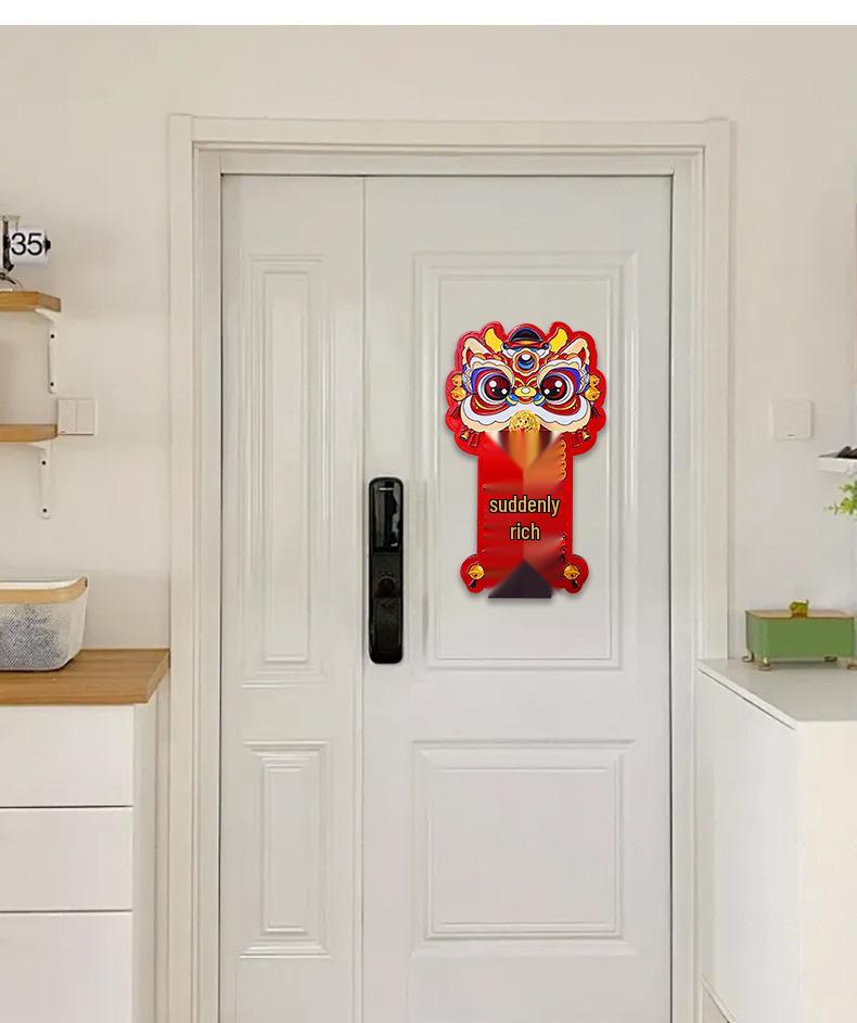 Chinese Lion Dopamine Magnetic Doorbell: Festive Décor for Wealth & Fortune, New Year, Holiday, and Housewarming