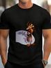 European Size Men'S Wily Coyote Graphic T-Shirt - Quirky Cartoon Style, Lightweight And Comfortable, Crew Neck, Short Sleeve Summer Shirt