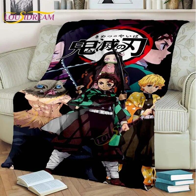 Japonské Anime Demon Slayer Deka Kreslená Deka Tomioka Giyuu Deka Potah na křeslo Deka Pohovka Přehoz přes postel Vějíř Dárek