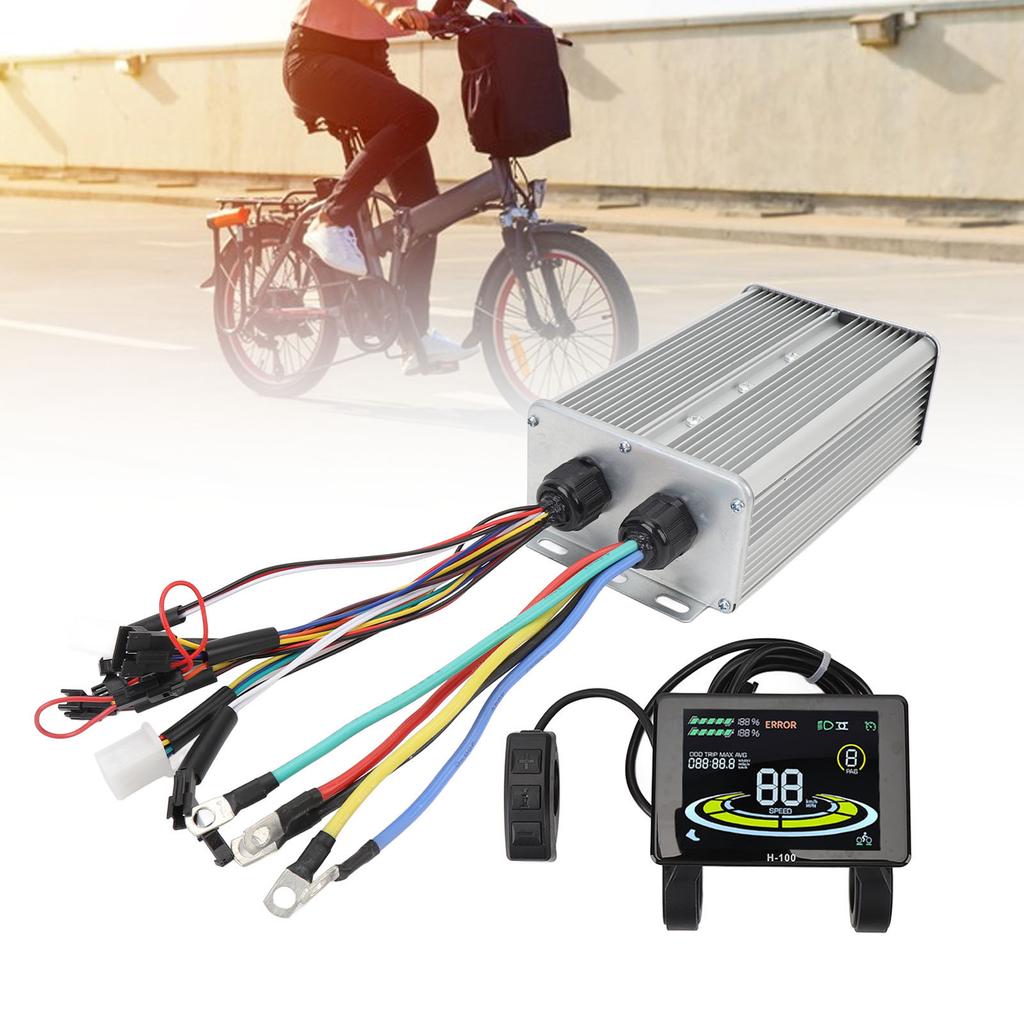 Electric Bike Controller Display Kit LCD Color Display and 60A 3 Mode Sine Wave Controller for 48V 60V 72V Motors