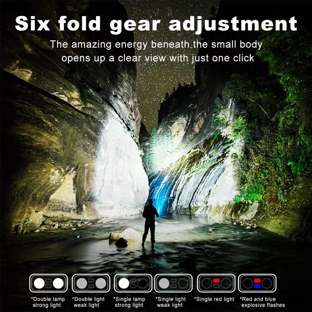 1200mAh Mini Magnetic Flashlight Waterproof Hat Clip Light Pocket Camping Light  Hiking