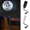 Romantic Atmosphere Light USB Projector Lamp with 2 Films, Moon & Milky Way LED Projection Bedroom Light, 360 Degrees Rotating for Car, Ceiling