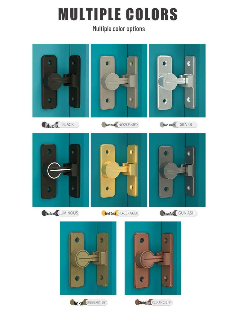 Punch-Free 90° Sliding Door Latch & Lock for Barn, Bathroom, or Toilet Doors