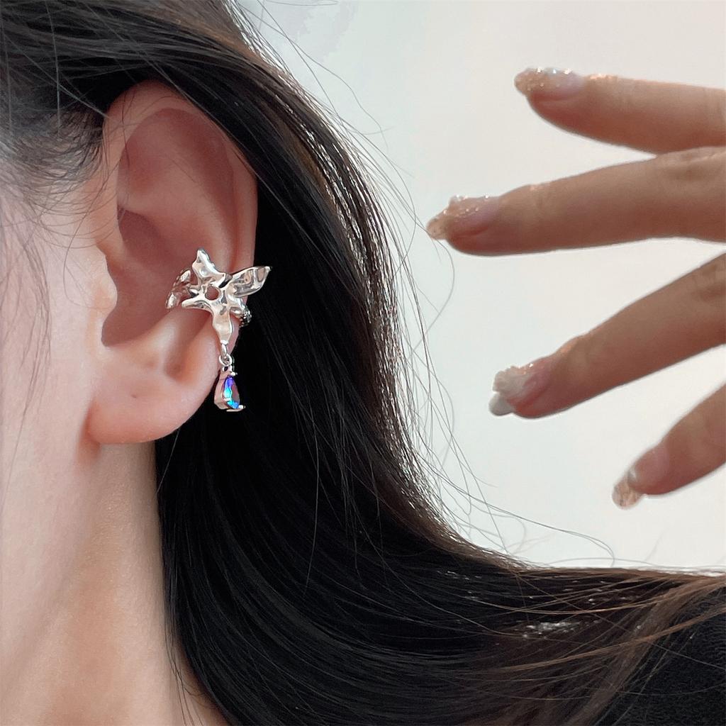 Symphony butterfly texture ear clip ear bone clip niche high-end cold style design trendy earrings