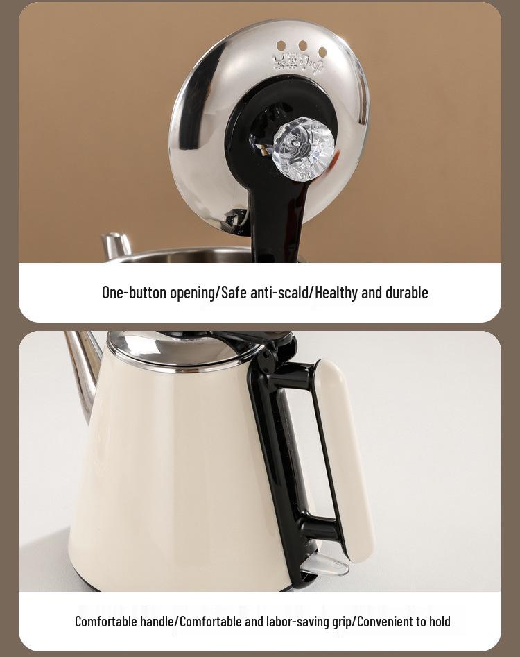 Haushalt Wasserkocher mit großem Fassungsvermögen, langem Ausguss und automatischer Abschaltung, Verbrühschutzdesign für schnelles heißes Wasser