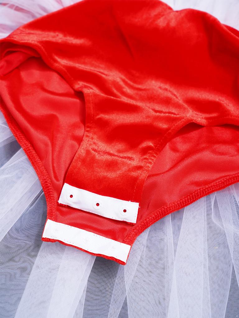 Mädchen Eiskunstlauf Performance Kleid Langarm Glitzernde Pailletten Patchwork Samt Tüllkleid Eingearbeiteter Slip Ballett Kostüm