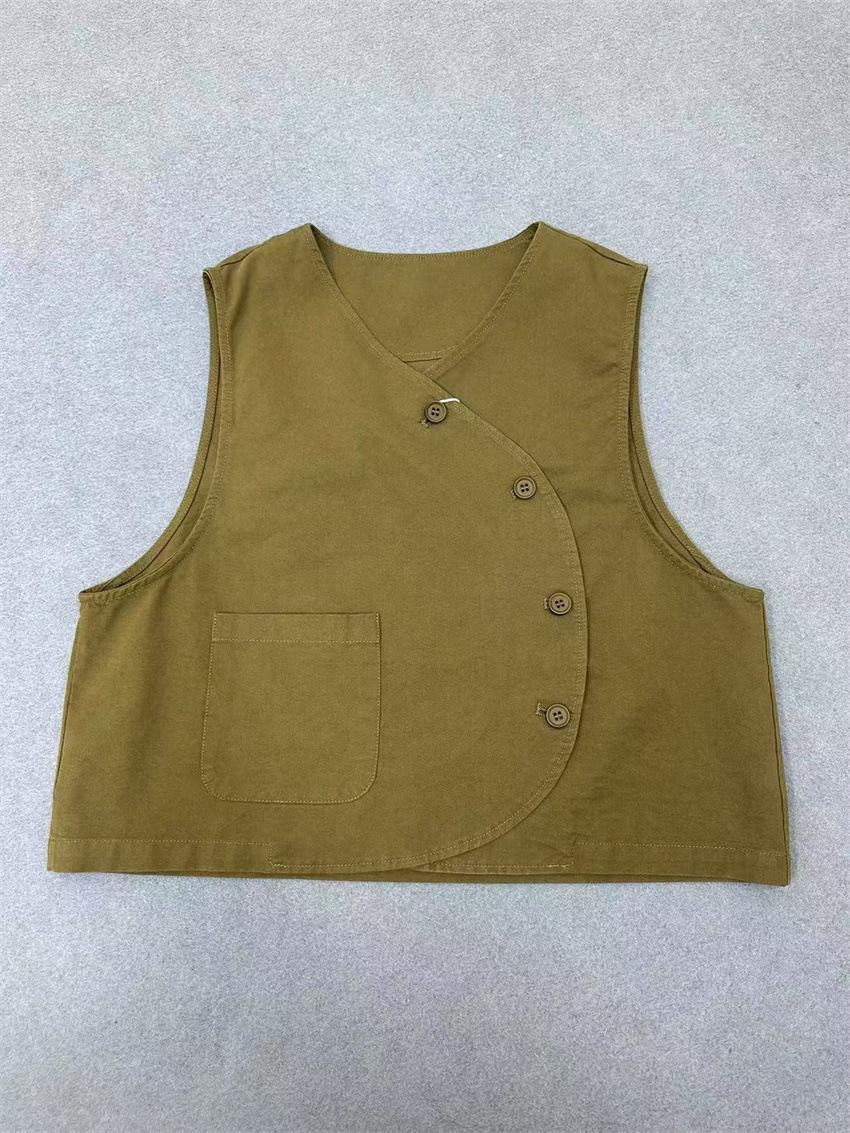 Johnature Весна Женские Повседневные Японские Нерегулярные Безрукавные Простые Женские Пальто One Size