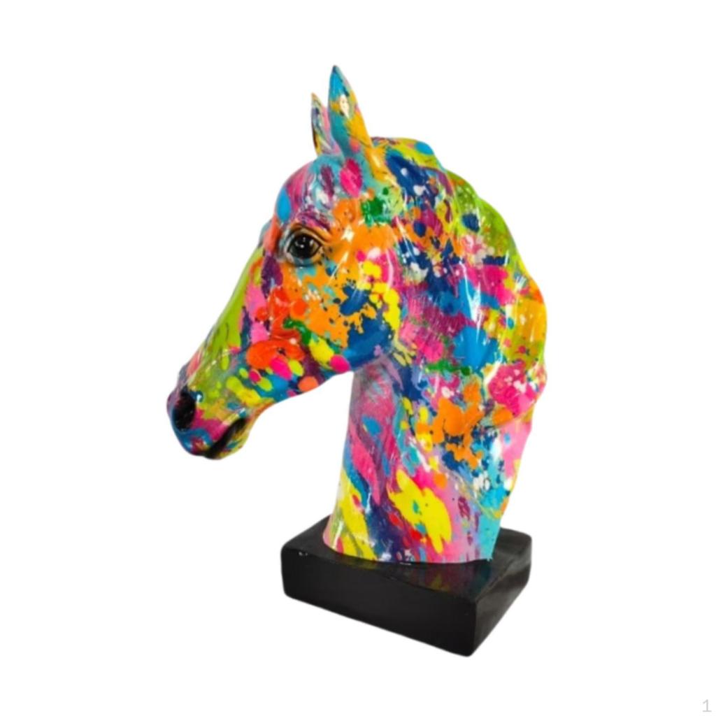 Figurka głowy konia do dekoracji domu i biura, Rzeźba z żywicy do salonu