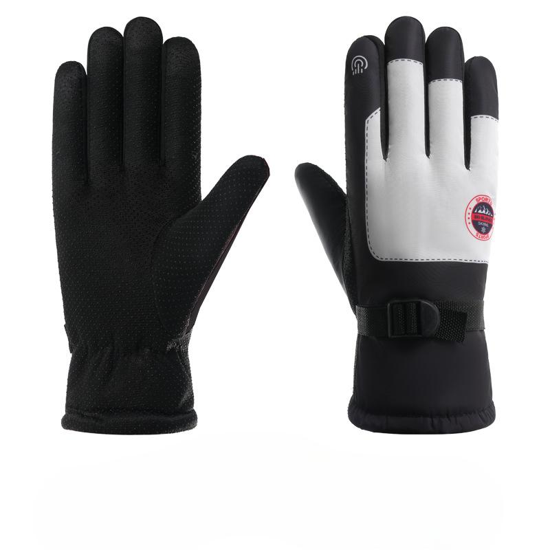 Outdoor Sports Protective Cycling Gloves Cold Proof Men and Women Same Style Plus Velvet Thickened Waterproof Thickened Waterproof Gloves