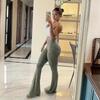High Womens Waisted Pants Tight Yoga Pants Stretch Fitness Sports Casual Flare Pants