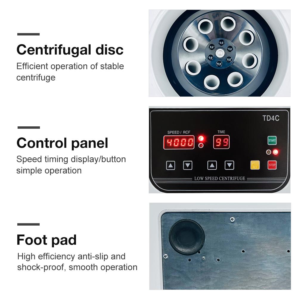 Laboratory Centrifuge 4000rpm Low Speed Centrifuge 15ml*8 Centrifuge Adjustable Timing Separate Tools for Cosmetics Blood