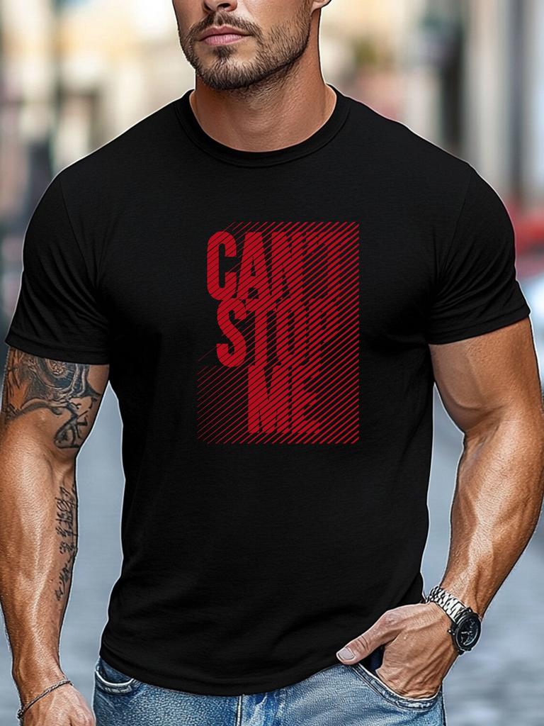 Mens tshirts100 Cotton CANT STOP ME Graphic Summer Soft Round Neck Casual Breathable Tee Daily Wear Tops