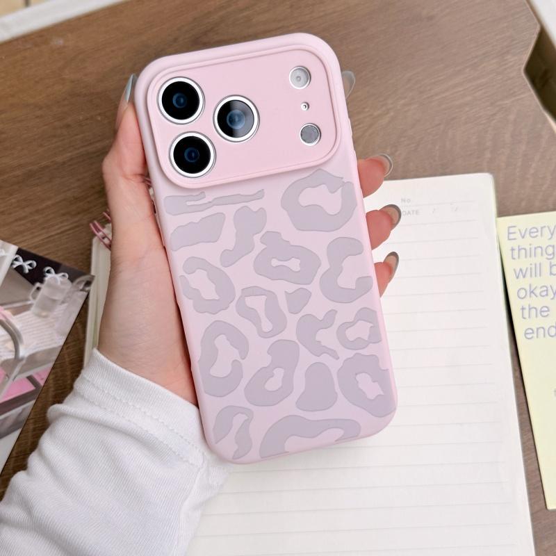 

Liquid Silicone Leopard Pattern Phone Case for iPhone 17 AIR 16 17 15 14 13 12 11 Pro Max Plus Shockproof Soft Original Cover iPhone 15