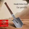 106b Polished Russian-Style Small Manganese Steel Shovel with Carbonized Green Steel and Wood Handle for Military Engineering and Outdoor Use
