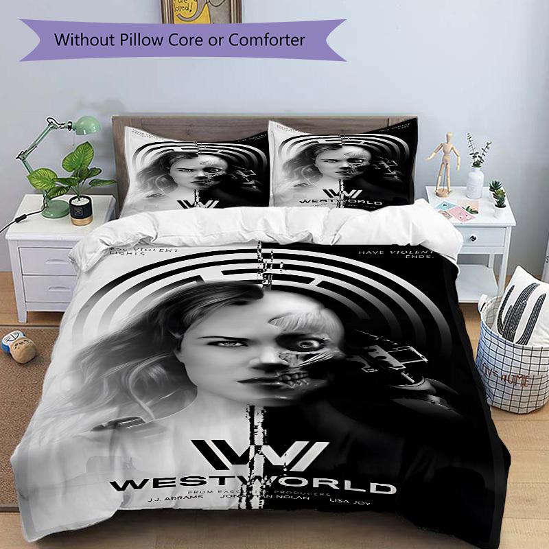 3pcs Westworld poster Duvet Cover Set (1 Duvet Cover + 2 Pillowcases, No Core) - Comfortable, And Breathable Bedroom Decoration yy251104094