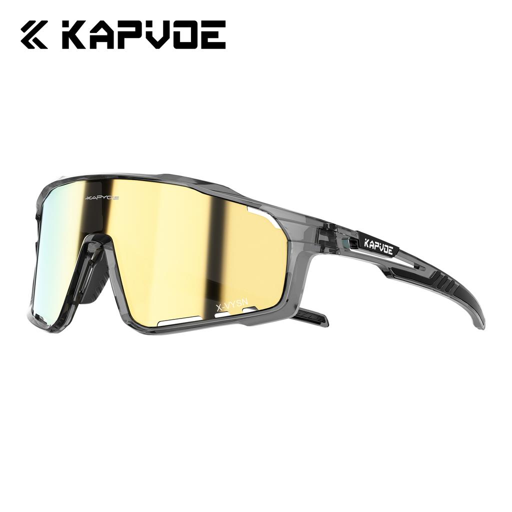 Kapvoe 3lens Cycling Glasses for Men MTB Sunglasses Mountain Bike Bicycle Eyewear Women Sports Goggles Road Speed Skating