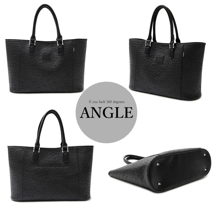 Large Capacity Tote A4 Lightweight [Ignition Original] Bag, Business, Commuting, Leather, Men's, Black, Size, (Saffiano Leather)