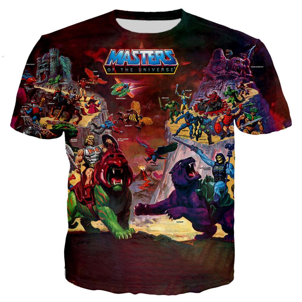 T-shirts He Man et les Maîtres de l'Univers, imprimés en 3D, style streetwear, pour hommes et femmes, surdimensionnés, pour enfants