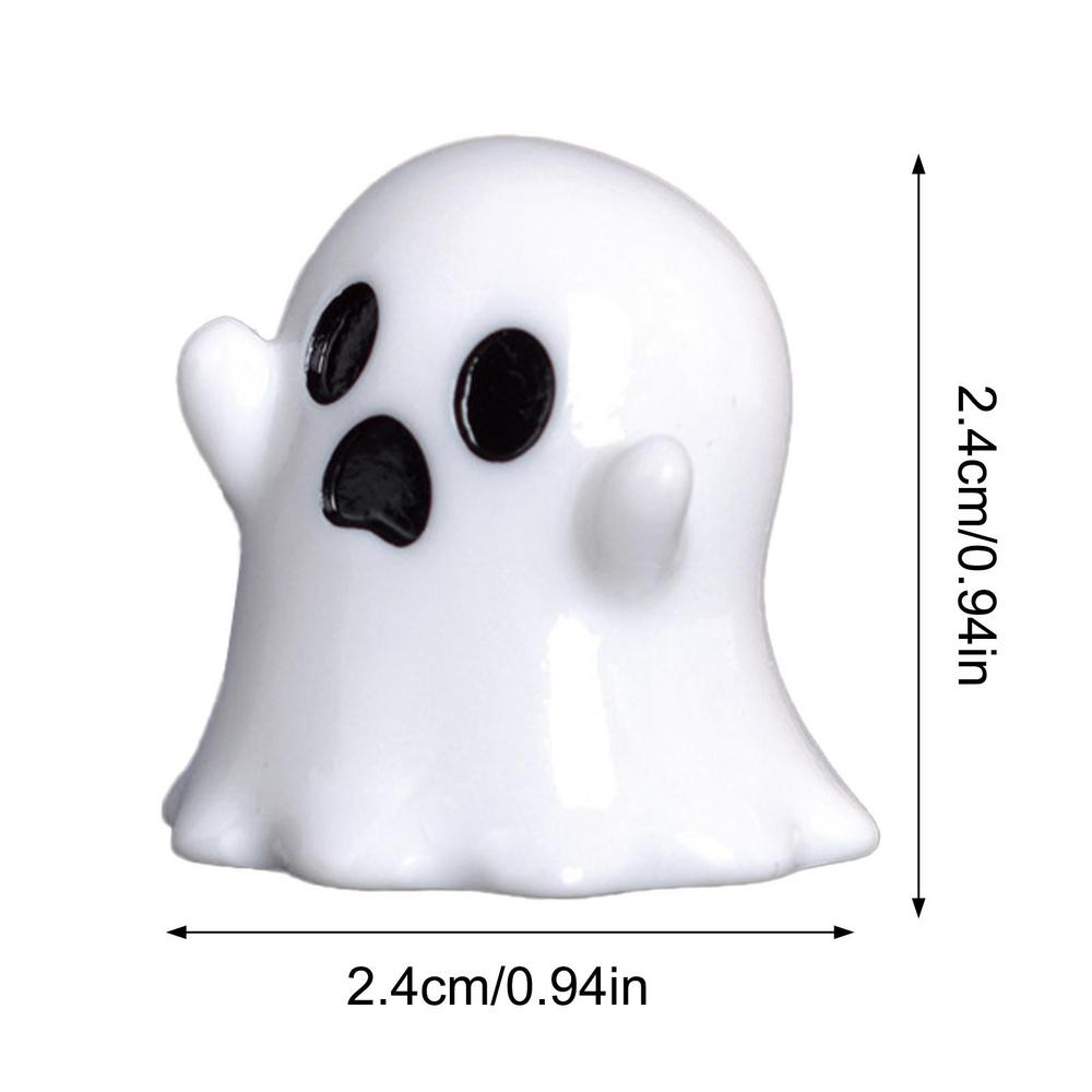 Halloween Pumpkin Ghost Figurines Wizard Ghost Landscape Miniature For Halloween Home Office Desk Room Decorations