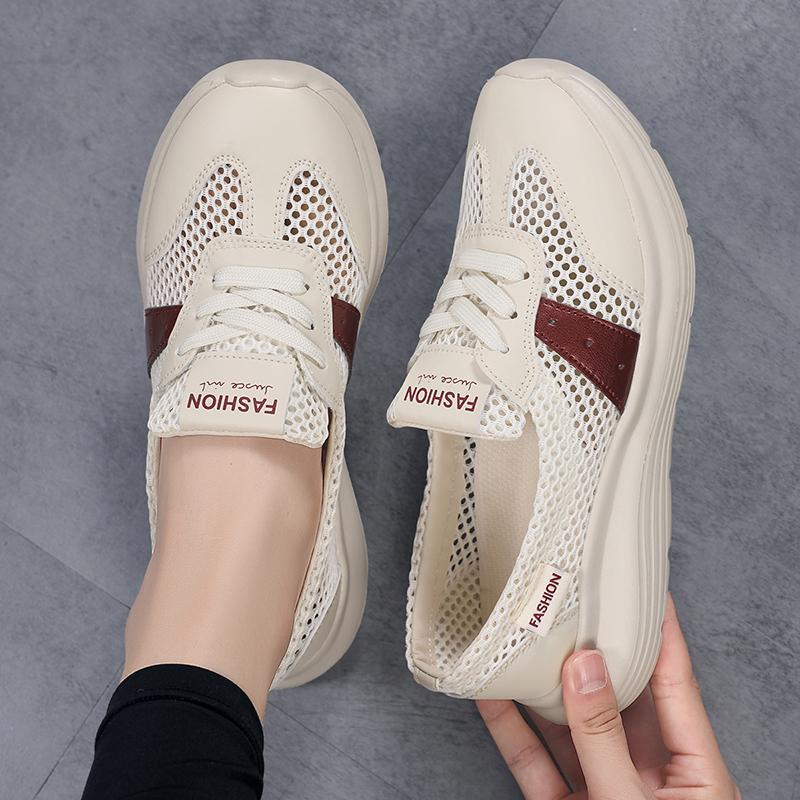 TUINANLE Flats Shoes for Women Summer Lace Up Casual Sneakers Breathable Soft Sole Loafers Plus Size